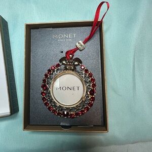 Monet Jewel-Toned Red and Gold Ornament